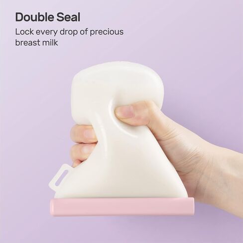 Nuliie 7Pcs Reusable Silicone Breastmilk Storage Bags, 12oz/360ml | Double Leak-Proof, BPA Free, Self-Standing for Breastfeeding, Baby Food Pouches in Saudi Arabia
