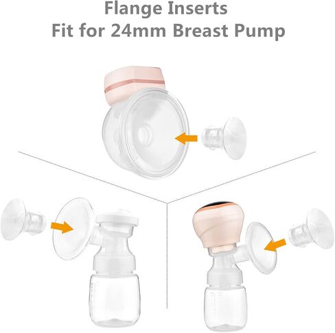 Flange Inserts 17mm Pump Parts, 2 Silicone Inserts Fit 24MM Flange S9 S10 S12 / s9 Pro s12 Pro Wearable Breast Pump Milk Collector Accessories Replacement in Saudi Arabia