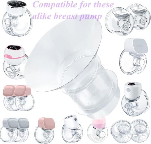 Flange Inserts 17mm Pump Parts, 2 Silicone Inserts Fit 24MM Flange S9 S10 S12 / s9 Pro s12 Pro Wearable Breast Pump Milk Collector Accessories Replacement in Saudi Arabia
