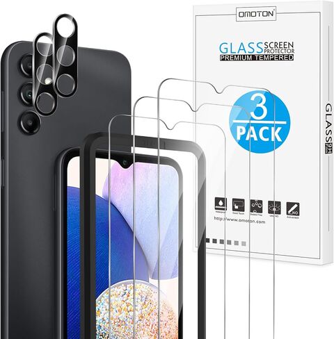 OMOTON 3+2 Pack Screen Protector and Camera Lens Protector for Samsung Galaxy S24 FE, Anti Scratch, Bubble Free,Tempered Glass Screen Protector in Kuwait