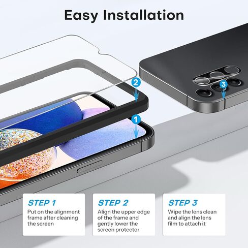 OMOTON 3+2 Pack Screen Protector and Camera Lens Protector for Samsung Galaxy S24 FE, Anti Scratch, Bubble Free,Tempered Glass Screen Protector in Kuwait