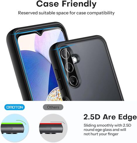 OMOTON 3+2 Pack Screen Protector and Camera Lens Protector for Samsung Galaxy S24 FE, Anti Scratch, Bubble Free,Tempered Glass Screen Protector in Kuwait