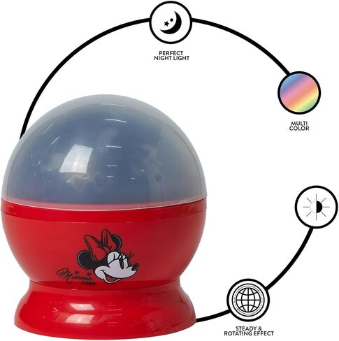 Idea Nuova Disney Minnie Mouse Rotating LED Projector Lamp and Night Light,Battery or USB Operated in Saudi Arabia
