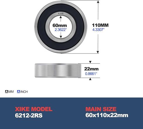 XiKe 1 PC 6211-2RS Double Rubber Seal Bearings,ID 55 x OD 100 x Width 21mm,Pre-Lubricated and Stable Performance and Cost Effective, Deep Groove Ball Bearings. in Saudi Arabia