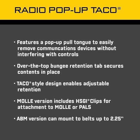 High Speed Gear - Radio Pop-Up Taco MOLLE Pouch, Police Gear & Military Gear, MOLLE Radio Pouch, Tactical Pouch for Professionals in Kuwait