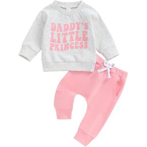 FIOMVA Baby Girl Clothes Toddler Sweatshirt Pants 2pcs Set Fall Winter Infant Pullover Top Outfit Newborn Matching Sets