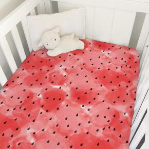 Watercolor Summer Flamingo Baby Crib Sheets 52''x28'' Lemon Pineapple Watermelon Tropical Leaves Snug Fitted Crib Mattress Sheet for Boy Girl Soft Nursery Bed Sheets for Standard Crib Toddler Mattress