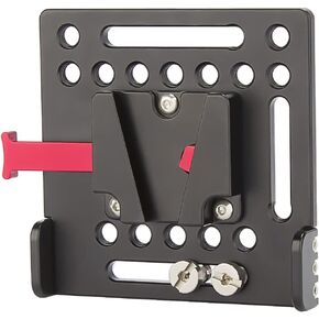 Nitze V Mount Plate, V-Lock Battery Mounting Plate with 1/4" Screws and Multiple Threaded Holes for V Mount Battery - N21B