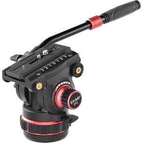 V12 Fluid Head, 75mm Base Heavy Duty Tripod Fluid Head Mount for DSLR, Video Camera, Camcorder, Stepless Adjustable Pan and Tilt Damping, Compatible with DJI RS Gimbal, Manfrotto, 22lb/10kg Load