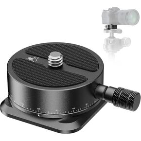 NEEWER Panoramic Quick Release Plate, 360° Scaled Panning Head Camera Tripod Mount Adapter with Arca Type Base & 1/4" Screw for DSLR Camera Camcorder Tripod Monopod Slider, Max Load 11lb/5kg, QRP-6