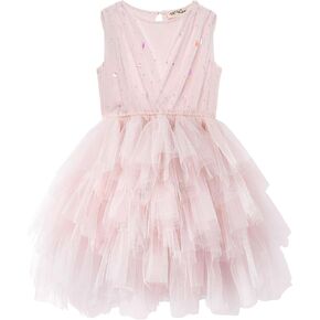 Tutu Dress for Girls - Sleeveless Toddler Tulle Dress Tiered Layered Flower Girl Dress for Wedding Birthday Party