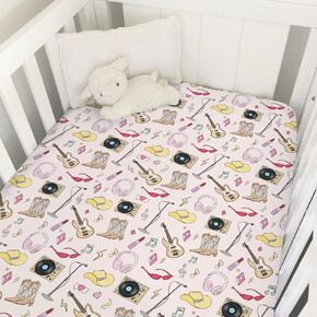 Western Cowboy Baby Crib Sheets 52''x28'' Cowboy Hat Boots Coins Cactus Goat Skull Horse Stretchy Fitted Crib Mattress Sheet for Boy Soft Baby Nursery Bed Sheets for Standard Crib Toddler Mattresses