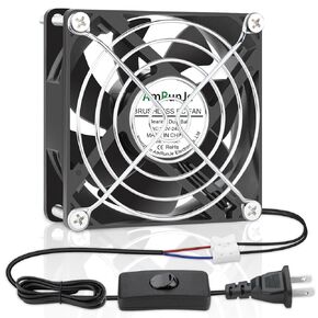 EC Cooling Fan 120mm x 25mm Small Brushless Axial Fan 110V 115V 120V 220V 240V Dual Ball Bearing for DIY PlayStation Boltong Box Window Cooling Exhaust