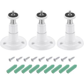 PATIKIL Wall Mount Security Camera Bracket 3.7 Inch, 3 Pack Universal Mounting Plastic Bracket Adjustable Battery Ceiling Mounting, White