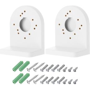 PATIKIL Dome Security Camera Mounting 4.9 Inch, 2 Pack Universal L-Shape Dome Right Angle Wall Mounting Bracket Plastic, White