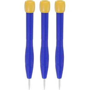 HARFINGTON 3Pcs Plastic Screwdriver 2.5mm Slotted Head Screw Driver Ceramic Repair Hand Tool with Rotatable Cover for High Frequency Circuit Adjustment