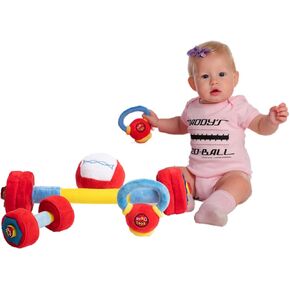 WOD Toys® Baby Fitness Plush Set with Rattles & Sensory Sounds - Safe, Durable Fitness Toys for Newborns, Infants and Babies 0+