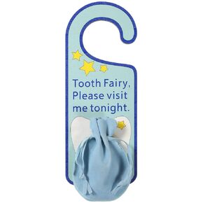 Qunclay Tooth Fairy Tooth Holder Tooth Fairy Door Hanger Bag Tooth Fairy Baby Teeth Keepsake Container for Lost Teeth Kids Boys Girl Milk Teeth Encourage Gift(Cool Style)