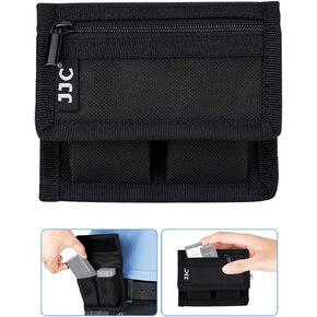 (6 Pockets) Camera Battery and SD Card Pouch Holder for 18650 x 8, AA, LP-E6N LP-E6NH LP-E17 EN-EL14 EN-EL15 NP-FW50 NP-FZ100 NP-W126S Battery,Suitable for Canon M50 Mark II 5DM4 6DM2 80D Sony A7R IV