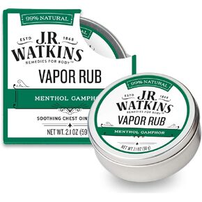 J.R. Watkins Natural Menthol Camphor Relief Mist, Relief Mist for Flu and Cold Relief, Decongestant for Stuffy Nose, USA Made and Cruelty Free, 4 Fl Oz, 2 Pack