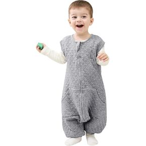 HOMEAL 1.0Tog Sleep Sack with Feet,Toddler Sleep Sacks 3t-5t Sleep Sack Toddler,Toddler Sleeping Sack with Legs,Sleep Sacks Medium Grey