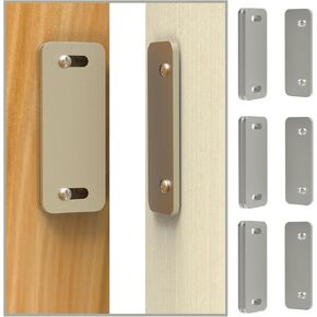 Ultra Thin Cabinet Magnets Door Catch,Cabinet Adhesive Drawer Latch,Cabinet Magnetic Catch for Kitchen,Closet Door,Cupboard Wardrobe,Sliding Door Closure,No-Gap Design,Black 4 Pack (Black 4PCS)