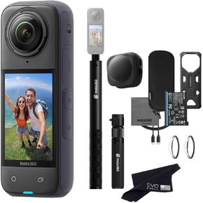 Insta360 X4 Bullet Time Bundle- Waterproof 360 Action Camera with 1/2"" 48MP Sensors, 8K 360 HDR Video, 72MP 360 Photo, |Bundle Includes Bullet Time, Lens Cap (128GB), Black