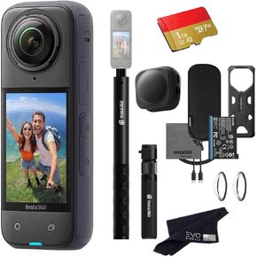 Insta360 X4 Bullet Time Bundle- Waterproof 360 Action Camera with 1/2"" 48MP Sensors, 8K 360 HDR Video, 72MP 360 Photo, |Bundle Includes Bullet Time, Lens Cap (128GB), Black