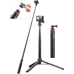 57in Extendable Selfie Tripod Accessories for Action Cameras - ULANZI Go Quick II Long Action Camera Stick Tripod Quick Release Adapter Vlog Handle Grip for Action Cameras