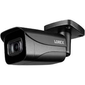 Lorex 4K Metal Bullet Camera – PoE Wired Home Security Add-On Camera - Motion Detection, Color Night Vision, Long Range IR, Weatherproof, Ultra HD Indoor & Outdoor Surveillance Black
