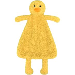 Baby Yellow Duck Soft Stuffed Animal Security Blanket, Plush Duck Character Lovey Blanket, Baby Shower/Nursery Gift, Newborn Infant Toddler Snuggle Blankie for Boys Girls, 16 Inches