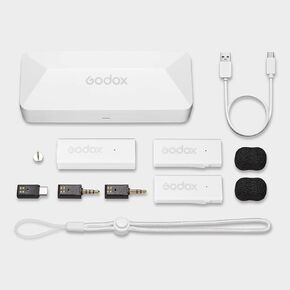GODOX MoveLink Mini Wireless Mic, 100m(328ft) Range Wireless Microphones, 2.4GHz Noise Cancelling Mic, Wireless Lavalier Microphone for Record Interview, Vlogs （Type-C）