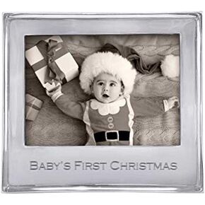 Mariposa Engraved Picture Frame, Signature 5x7, Baby's First Christmas