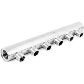 GOGOUP 6 Port Manifold Distribution Water Air Flow Pump Tubing Thread Inline Quick Adapter Air Hose Manifold Underfloor Heating System Distributor Single-Head