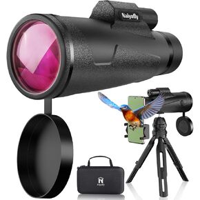 12x50 HD Monocular Telescope for Smartphone Monoculars for Adults High Powered Compact Handheld Telescope with Tripod, Hand Strap Waterproof Monocular Scope for Bird Watching Camping Wildlife Hiking