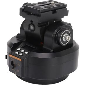 Motorized Rotating Panoramic Tripod Head, Pan Tilt Head with 2.4G Remote Control and Phone Holder, Load up 2kg, for DSLR Cameras, Camcorders, Smartphones, Tripod