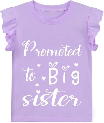 Big Sister Shirt for Girl Promoted to Big Sister Announcement Dinosaur Rainbow Elephant Outfit for Toddler Girl in Saudi Arabia