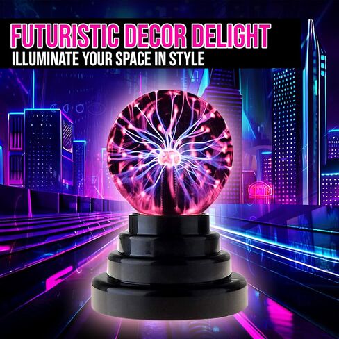 Brewish 3 inch Plasma Ball Lamp Touch Sensitive Novelty Nebula Sphere Globe Magical Orb Toy Gift for Kids, Men & Women for Birthday, Christmas, Party Celebrations (3 INCH) - USB & Battery Powered in Saudi Arabia