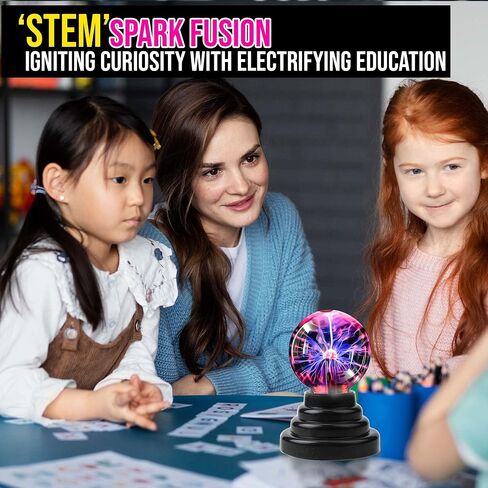 Brewish 3 inch Plasma Ball Lamp Touch Sensitive Novelty Nebula Sphere Globe Magical Orb Toy Gift for Kids, Men & Women for Birthday, Christmas, Party Celebrations (3 INCH) - USB & Battery Powered in Saudi Arabia