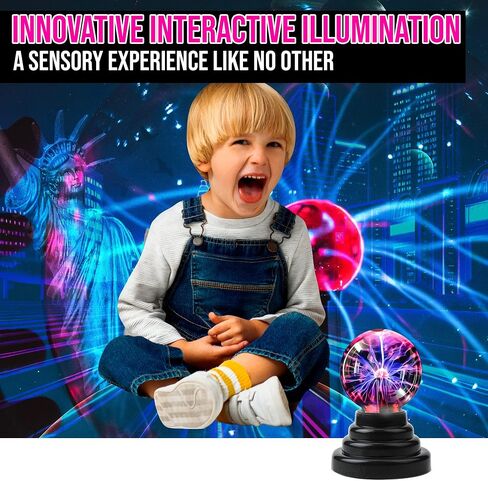Brewish 3 inch Plasma Ball Lamp Touch Sensitive Novelty Nebula Sphere Globe Magical Orb Toy Gift for Kids, Men & Women for Birthday, Christmas, Party Celebrations (3 INCH) - USB & Battery Powered in Saudi Arabia