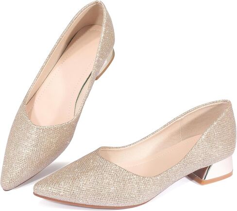Women's Low Block Chunky Heels Dress Shoes Pointed Toe Closed Toe Work Pumps Slip on Comfort Dress Shoes for Women in Kuwait