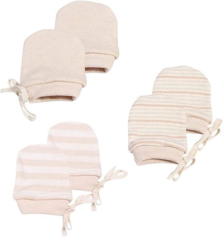 Newborn Mittens No Scratch 100% Organic Cotton 3 Packs Mitts Baby Boy Girl Neutral With String 0-12 months in Saudi Arabia