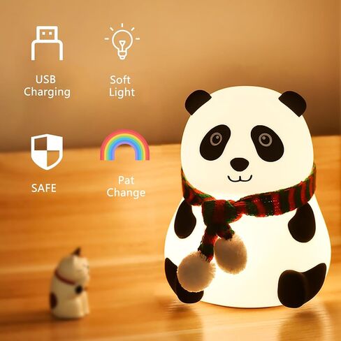 Panda Silicone Nursery Night Light Night Light for Kids, Panda Gifts, Cute LED Lamps for Teen Girls Bedroom,Bedroom Decorations Gifts for Toddlers,Kawaii Room Decor (Closed Eyes) in Saudi Arabia