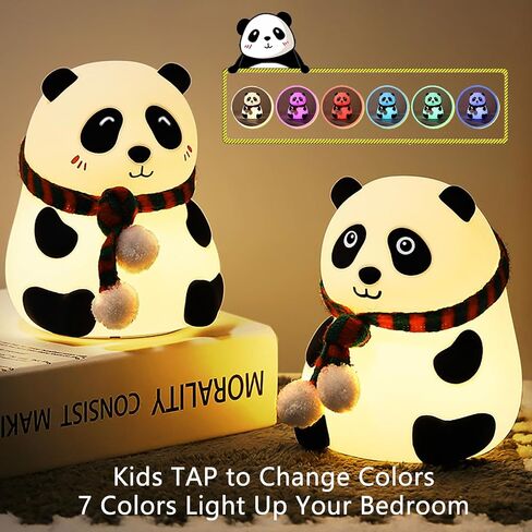 Panda Silicone Nursery Night Light Night Light for Kids, Panda Gifts, Cute LED Lamps for Teen Girls Bedroom,Bedroom Decorations Gifts for Toddlers,Kawaii Room Decor (Closed Eyes) in Saudi Arabia