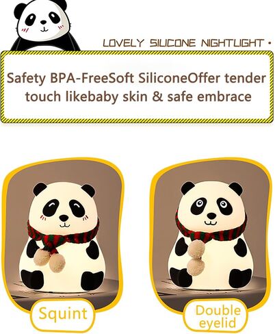 Panda Silicone Nursery Night Light Night Light for Kids, Panda Gifts, Cute LED Lamps for Teen Girls Bedroom,Bedroom Decorations Gifts for Toddlers,Kawaii Room Decor (Closed Eyes) in Saudi Arabia