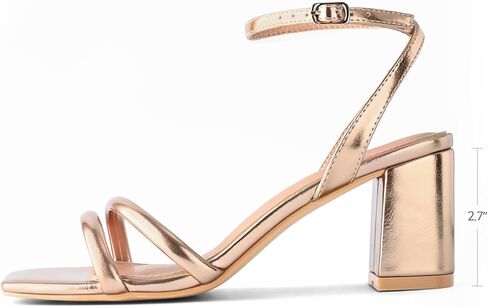 صنادل بكعب نسائي من Shoe'N Tale بمقدمة مربعة وكعب مكتنز وإبزيم للكاحل in Kuwait
