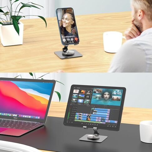 Tiktok Remote Ring Page Turner Phone Holder Kit, Revolve Adjustable Cell Phone Desk Holder Stand Bluetooth Page Turner Camera Video Recording Remote, TIK Tok Scrolling Ring for iPhone, Android in Saudi Arabia
