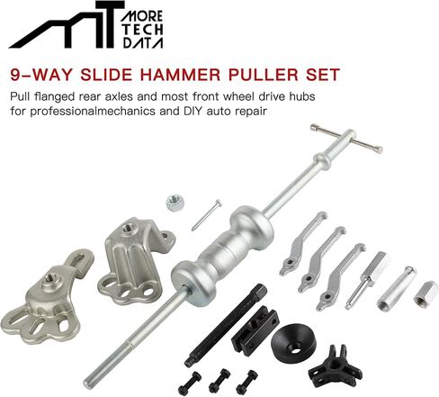 MT MORTECDTA ReluxGo 3 Jaw Gear Bearing Slide Hammer Puller Set for Removal Universal Internal & External Gear Pulley Puller Set for Pulling Out Gears Bearings 40CR Alloy Steel in Kuwait