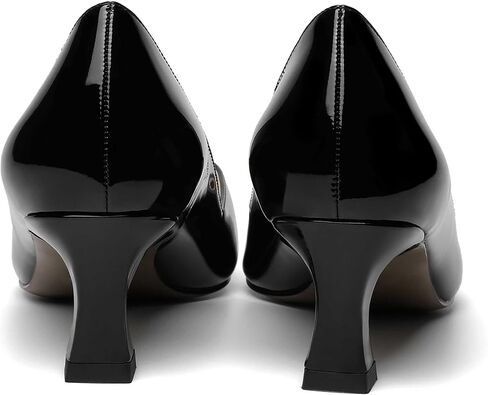 NUMALEO Womens Slip On Solid Pointed Toe Patent Work Casual Spool Low Heel Pumps Shoes 2 Inch in Kuwait