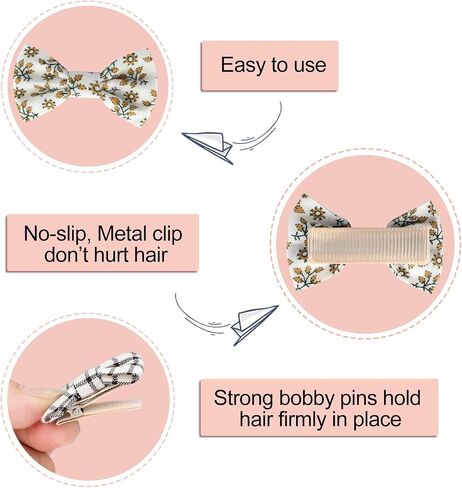 22Pcs Baby Hair Clips, Baby Girl Bows Fully Lined Non Slip Barrettes for Fine Handmade Hair Accessories for Infants Toddlers Kids Fine Hair, Light Color 1 in Saudi Arabia